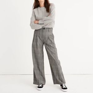 Madewell High Waist Plaid Wide Leg Trousers | US Size 10